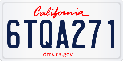 CA license plate 6TQA271