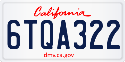 CA license plate 6TQA322