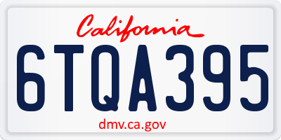 CA license plate 6TQA395