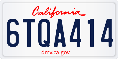 CA license plate 6TQA414