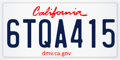 CA license plate 6TQA415