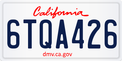 CA license plate 6TQA426