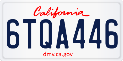 CA license plate 6TQA446
