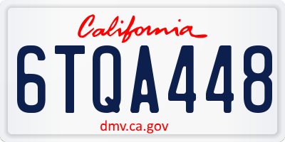 CA license plate 6TQA448