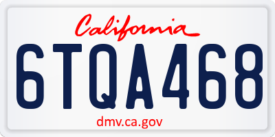 CA license plate 6TQA468