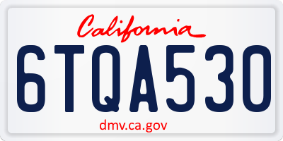 CA license plate 6TQA530