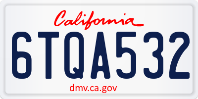 CA license plate 6TQA532