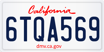 CA license plate 6TQA569