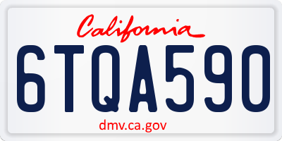 CA license plate 6TQA590