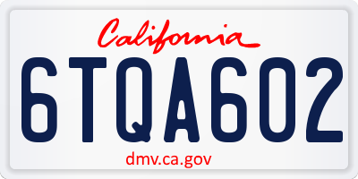 CA license plate 6TQA602