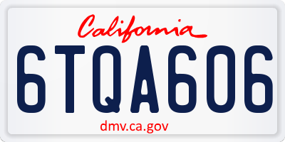 CA license plate 6TQA606