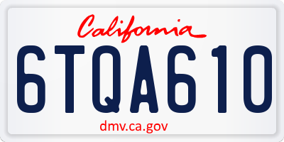 CA license plate 6TQA610