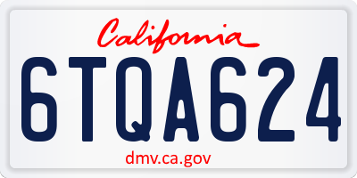 CA license plate 6TQA624