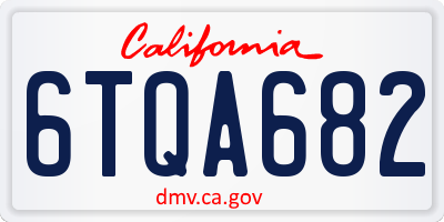 CA license plate 6TQA682