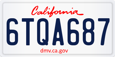 CA license plate 6TQA687