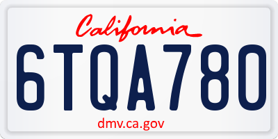 CA license plate 6TQA780