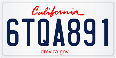 CA license plate 6TQA891