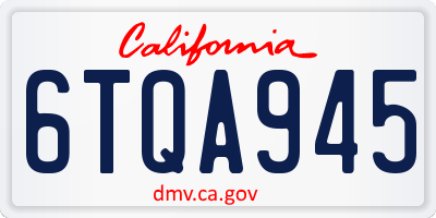 CA license plate 6TQA945