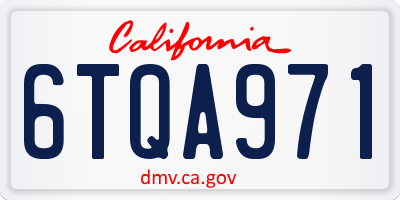CA license plate 6TQA971