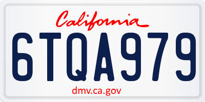 CA license plate 6TQA979