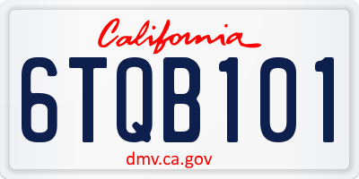 CA license plate 6TQB101
