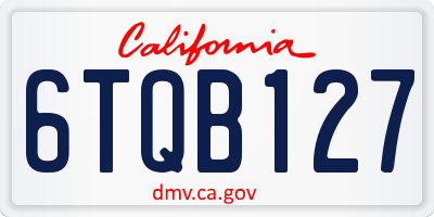 CA license plate 6TQB127