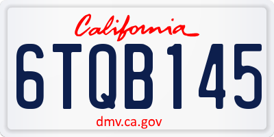 CA license plate 6TQB145