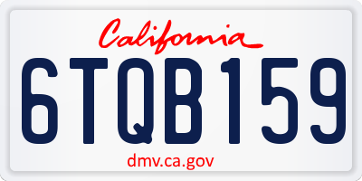 CA license plate 6TQB159