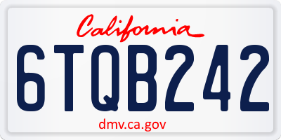 CA license plate 6TQB242