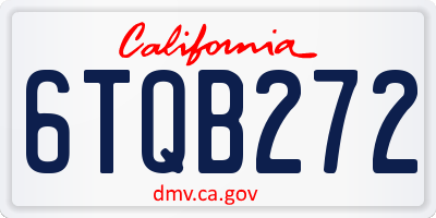 CA license plate 6TQB272