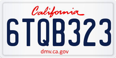 CA license plate 6TQB323