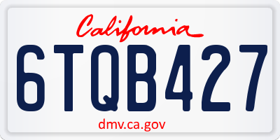 CA license plate 6TQB427