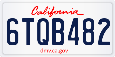 CA license plate 6TQB482