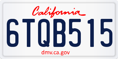 CA license plate 6TQB515