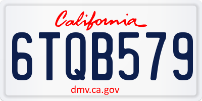 CA license plate 6TQB579
