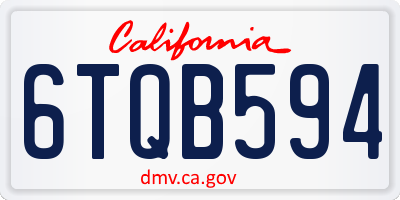 CA license plate 6TQB594
