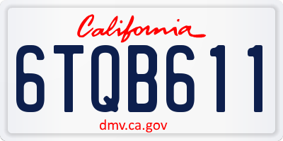 CA license plate 6TQB611
