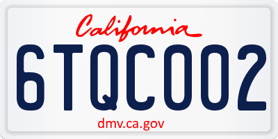 CA license plate 6TQC002