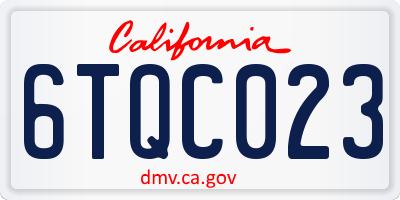 CA license plate 6TQC023