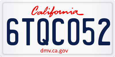 CA license plate 6TQC052
