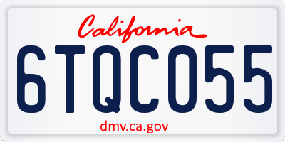 CA license plate 6TQC055