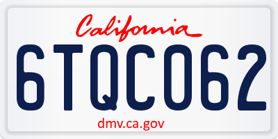 CA license plate 6TQC062