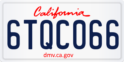 CA license plate 6TQC066