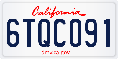 CA license plate 6TQC091