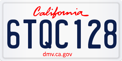 CA license plate 6TQC128