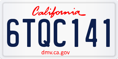 CA license plate 6TQC141