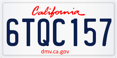 CA license plate 6TQC157