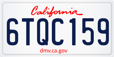CA license plate 6TQC159