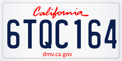CA license plate 6TQC164