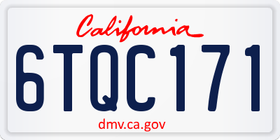 CA license plate 6TQC171